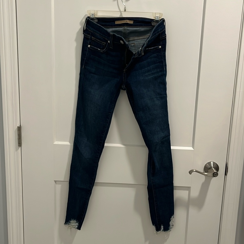 Joe’s Jeans. Bottoms have ripped design.